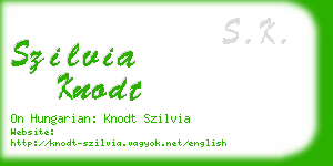 szilvia knodt business card